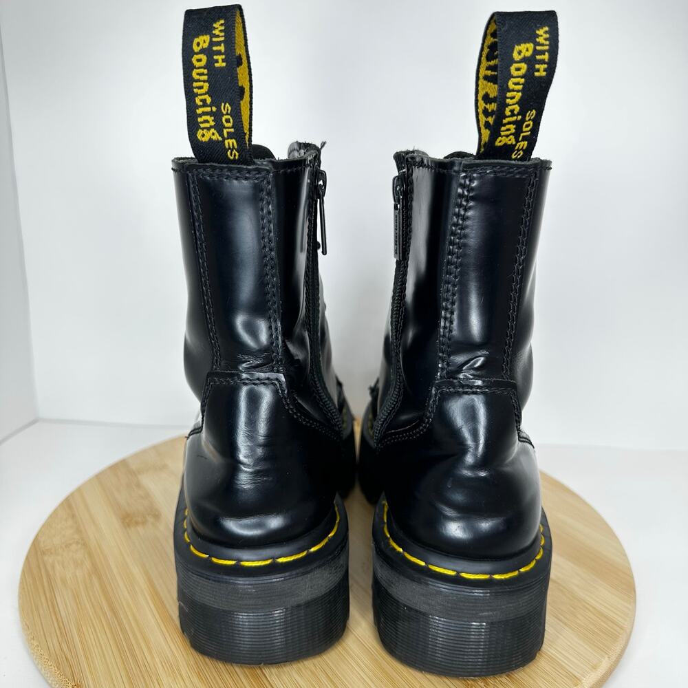 Dr. Martens Black Jadon Platform Combat Boots Smooth Leather Punk Grunge Unisex - Picture 5 of 8